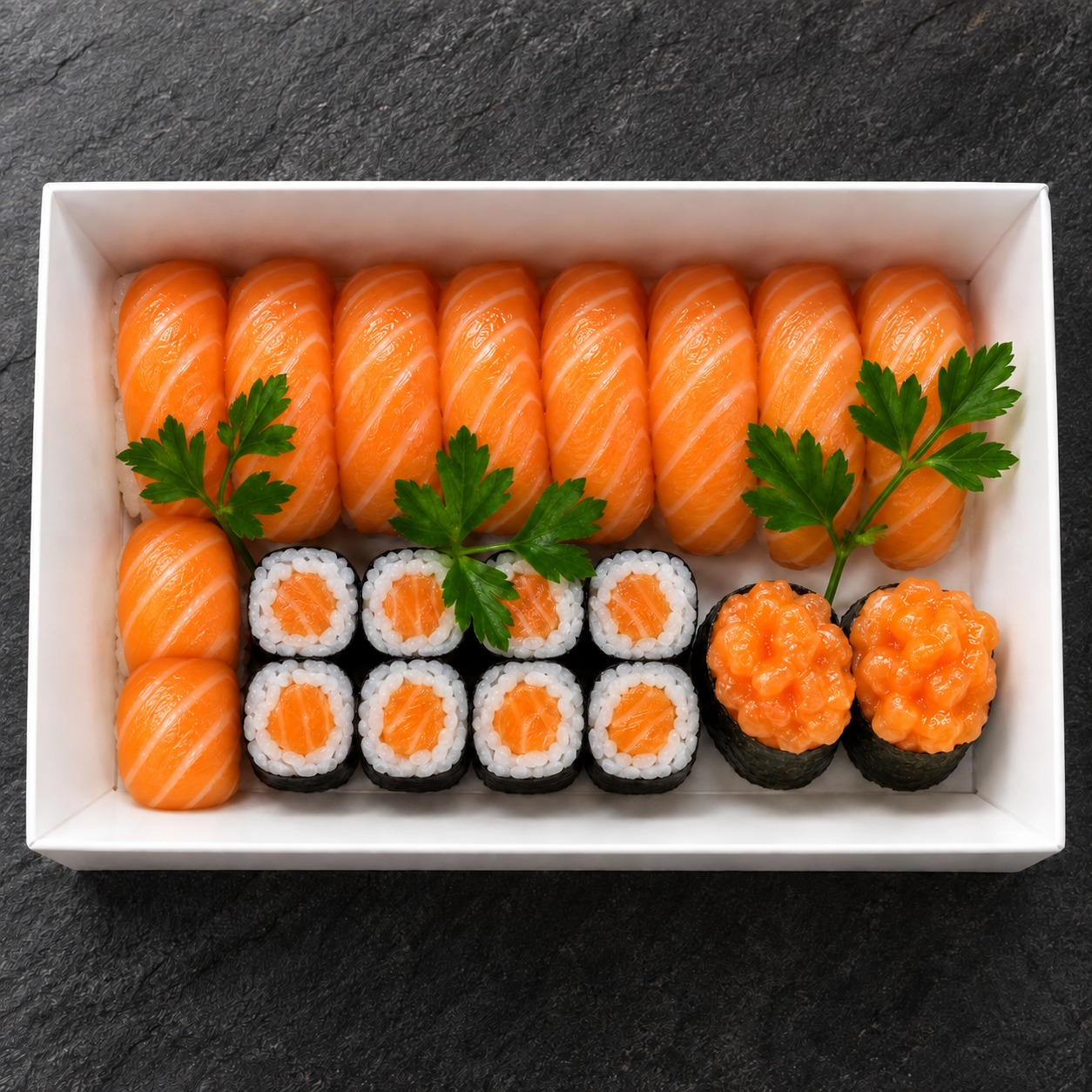 Box Salmon, ricostruzione della composizione originale