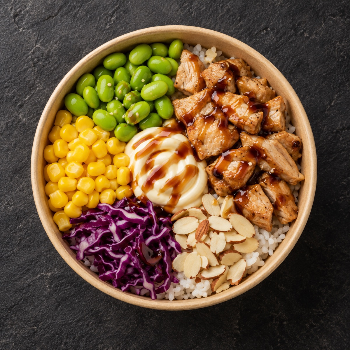 Chicken Pokè: pokè vista dall'alto