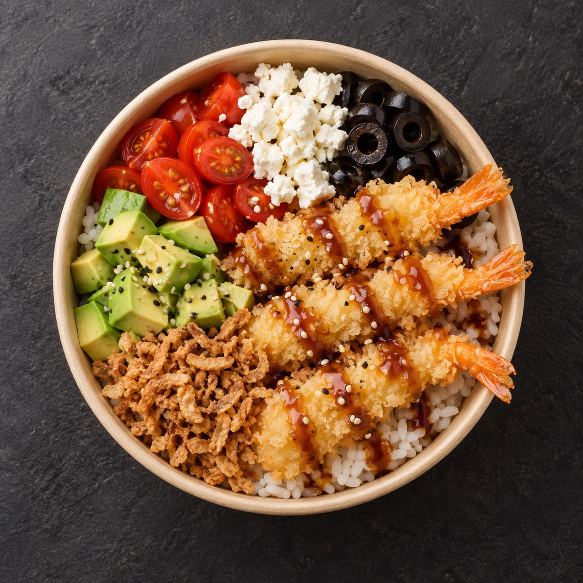 Tempura Pokè: pokè vista dall'alto